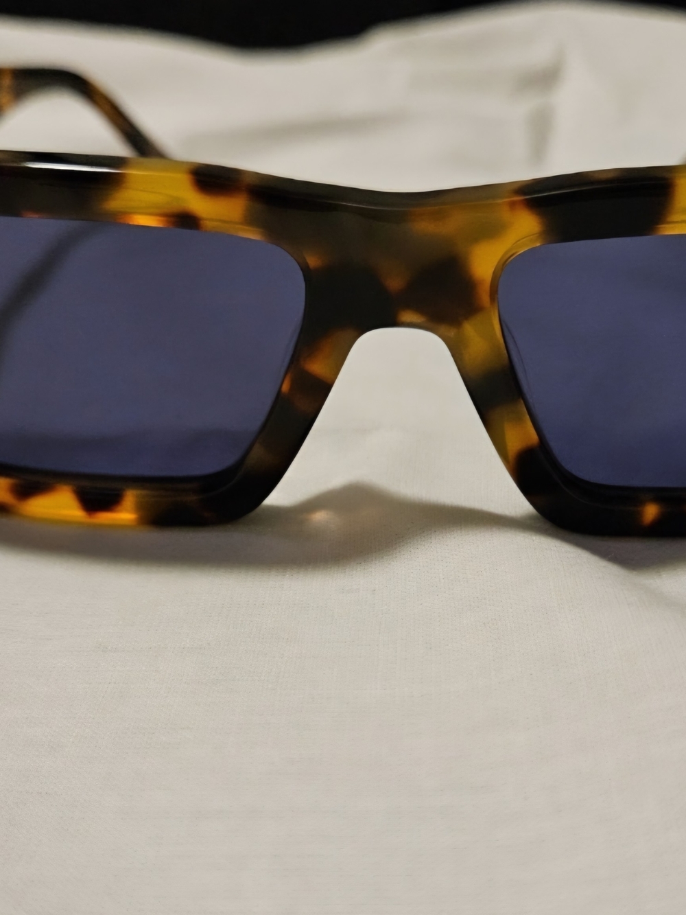 MCM Tortoiseshell Rectangle Sunglasses with Blue Lenses